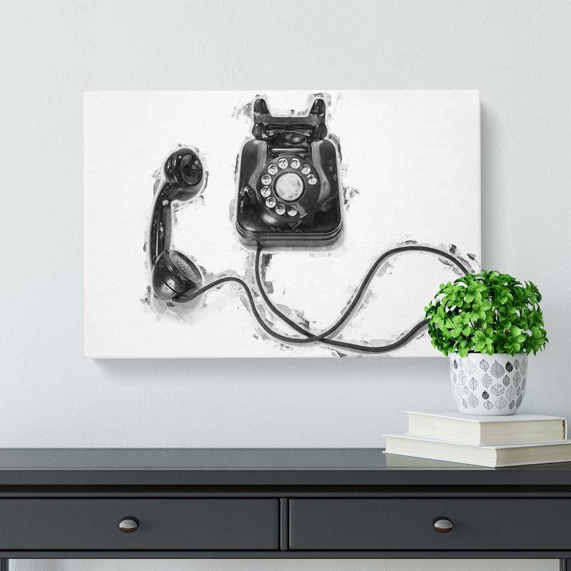 Vintage Telephone - Wrapped Canvas, 35 cm H x 50 cm W