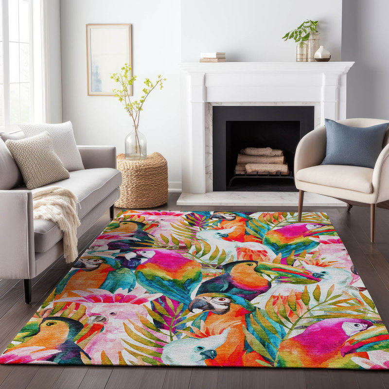 Tapis multicolore Cerrito AMF200 lavable à la machine de qualité supérieure, Rectangle 9 pi x 12 pi
