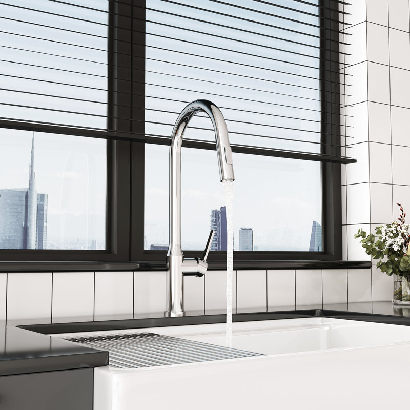 Brushed Nickel Kitchen Tap 18.51" - Pull-Down, Quality Pull-Down Faucet Nickel, Smooth Water Flow, Silver