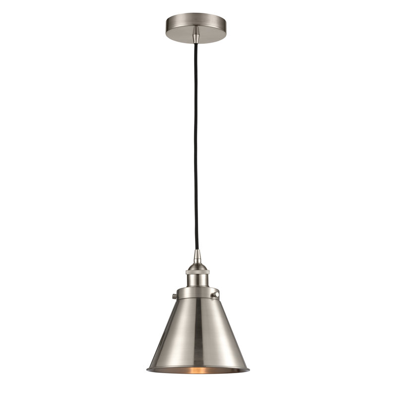 Donovan 1 - Light Single Pendant, Brushed Satin Nickel, Brushed Satin Nickel, Incandescent