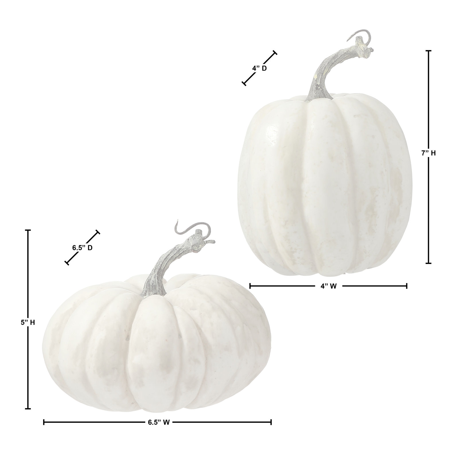 7" Vintage Farmstand Pumpkin/Gourd 2/Ast, White