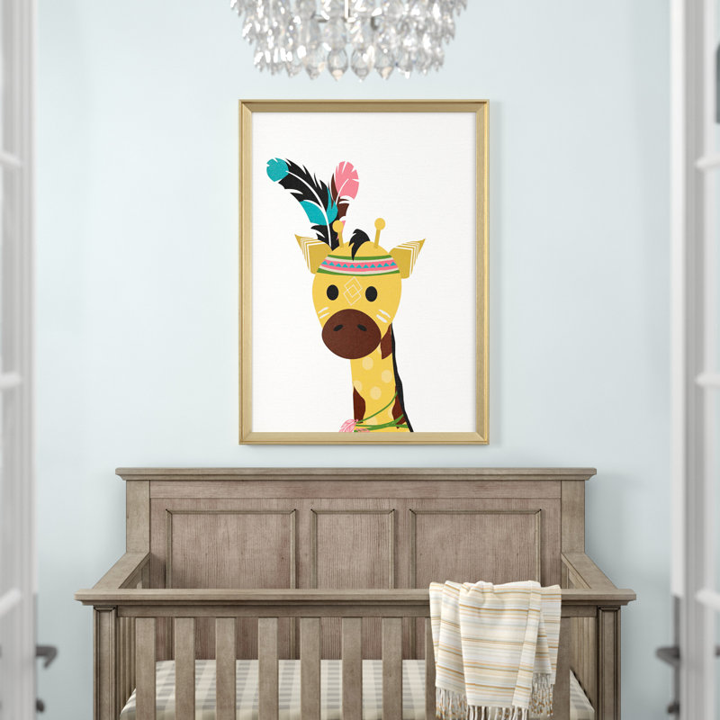 Art encadré Emilio Giraffe, Doré, H 30,5 po x l 42,5 po x P 1,5 po
