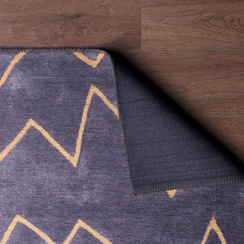Tapis luxueux lavable à la machine, 4,9 x 7,5 pieds, 100% polyester, 1850 g / m², hauteur des poils: 0,2 pouce | Envers écologique en polyester recyclé | Parfait pour le salon et la chambre à coucher, conception douce et durable
