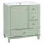 Meuble-lavabo 30 po avec lavabo, une porte avec tablette et trois tiroirs, porte à fermeture douce, vert clair-2020492186-2020492187