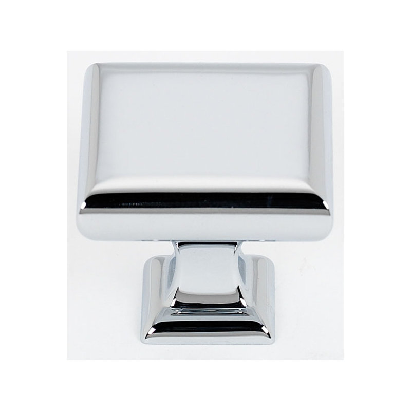 Manhattan Square Knob, Polished Chrome, 1.25" H x 1.25" W x 1.125" D