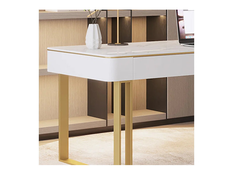 Electrically adjustable solid wood computer desk