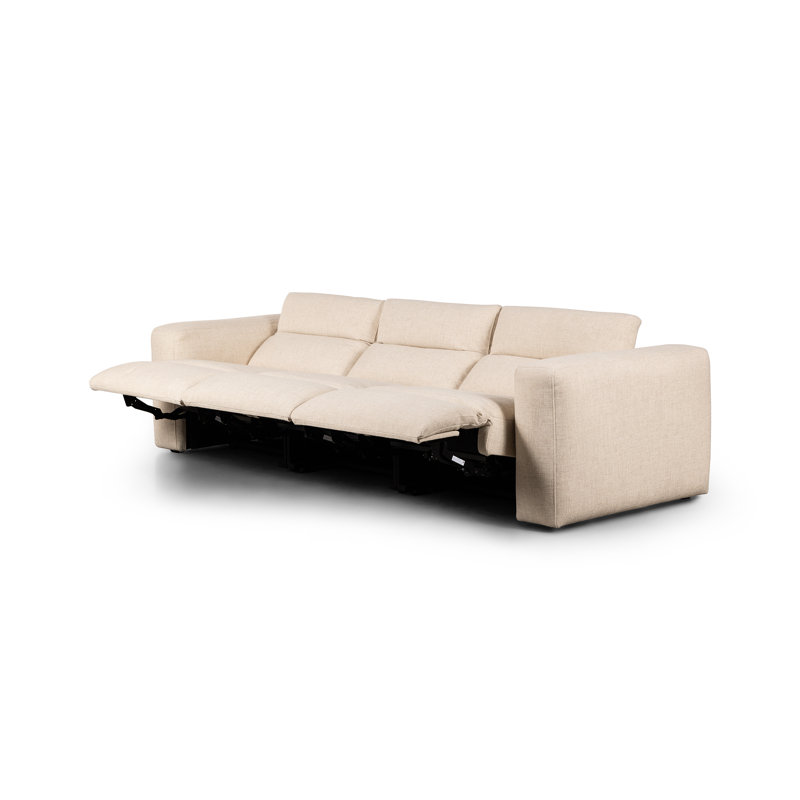 Radley 124" Leather Power Reclining Sofa, Antigo Natural Polyester Blend