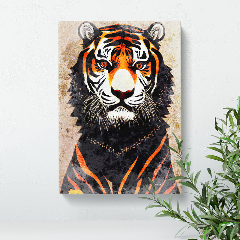 XC1022-4681X Tiger In Watercolour No.2 - Wrapped Canvas Print, 76cm H x 50cm W x 3cm D