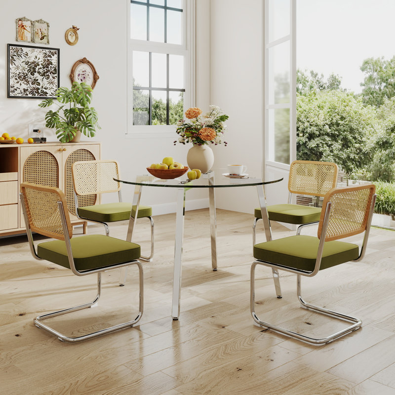 Ensemble de salle à manger 5 pièces, H 29,5 po x L 36 po x l 36 po, Vert