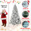 Arbre de Noël floqué pré-éclairé avec lumières UL blanc chaud, fil mémoire dépliable et support en métal stable-1061420096