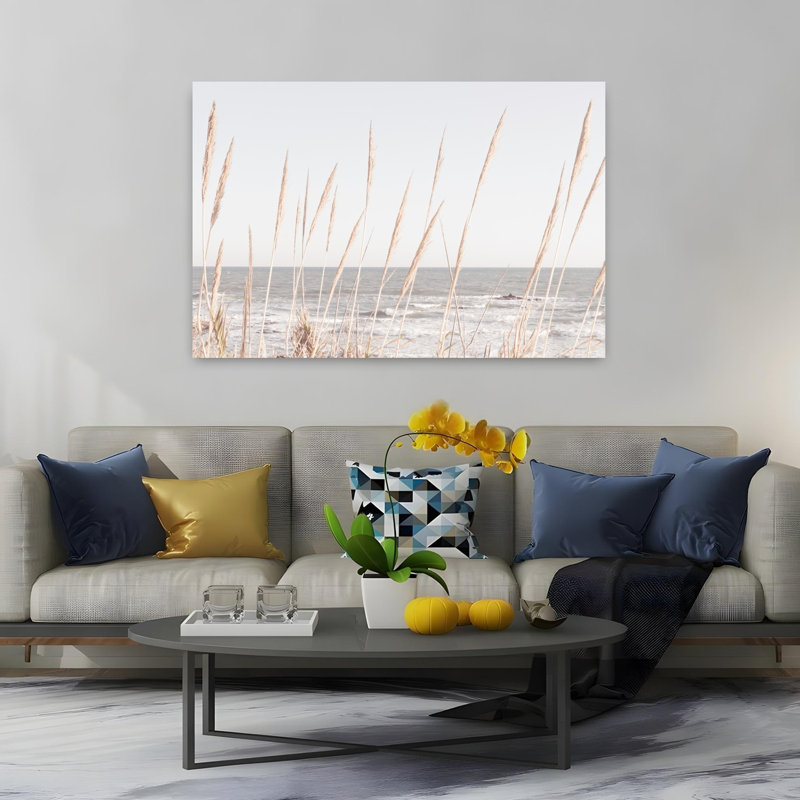 Art contemporain, paysage côtier abstrait, H 60 po x l 40 po