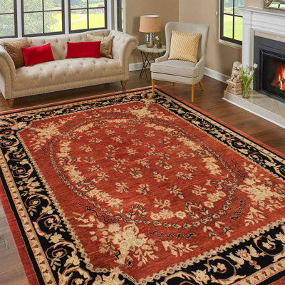 Tapis oriental rouille en laine noué à la main 9 pi x 11 pi 6 po Baccio