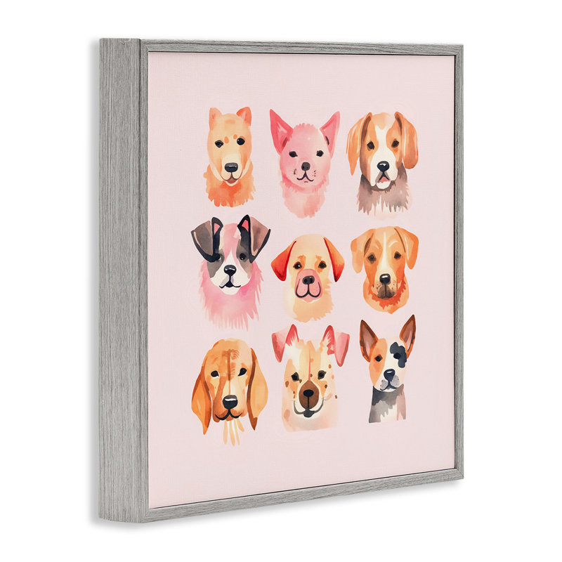 «Whimsy Dog Parade», estampe numérique encadrée par Andrea Haase, Estampe numérique Farmhouse, H 24 po x l 24 po