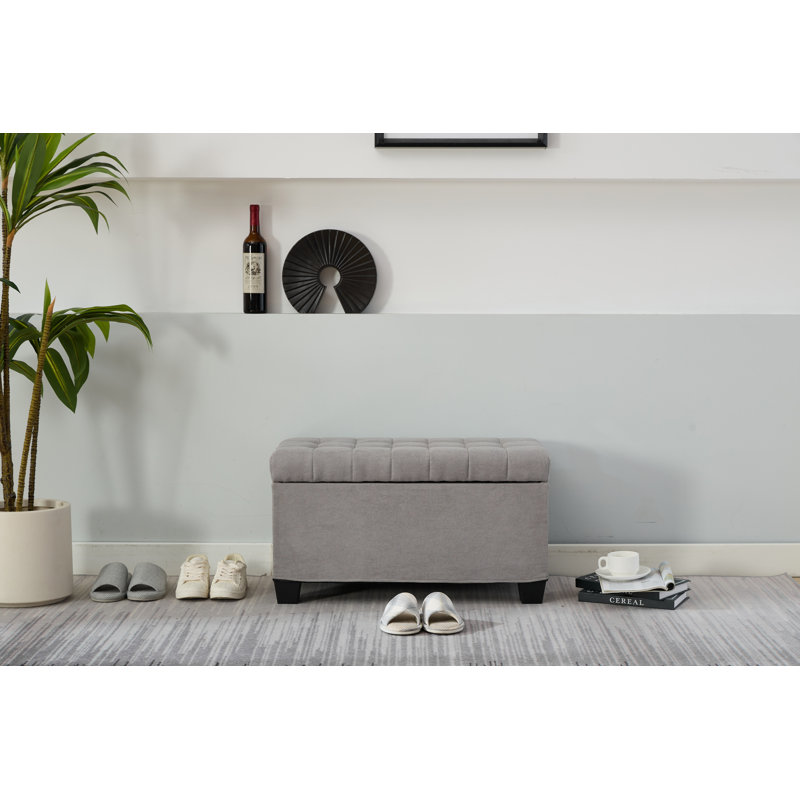 Banc de rangement repose-pieds, Gris