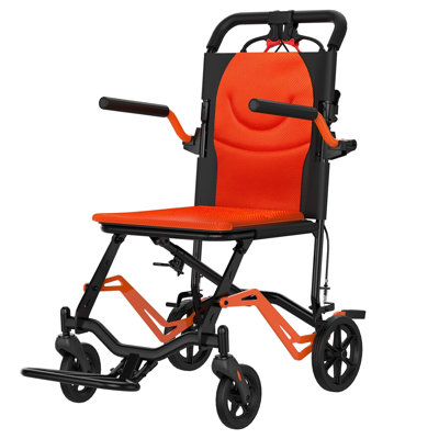 Wheelchairs for Adults, 18LBS Lightweight Transport Wheel Chair with Swing Footrests, Portable Folding Wheelchair with Removable Flip Armrests and Comfort Seat Cushion, Holds 220LBS