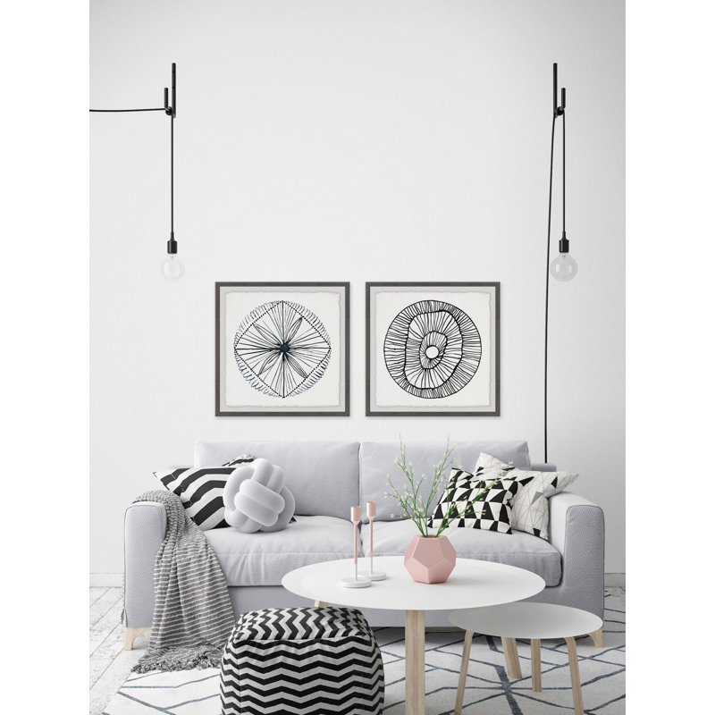 «Weaved Floral II Diptych», ensemble de reproductions encadrées sur papier, H 12 po x l 12 po x P 1,5 po