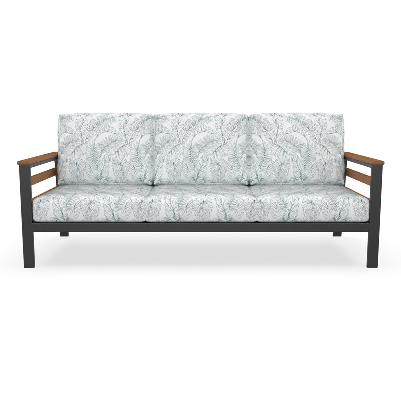 Townsend 80'' Wide Outdoor Patio Sofa with Sunbrella® Cushions, Green/White