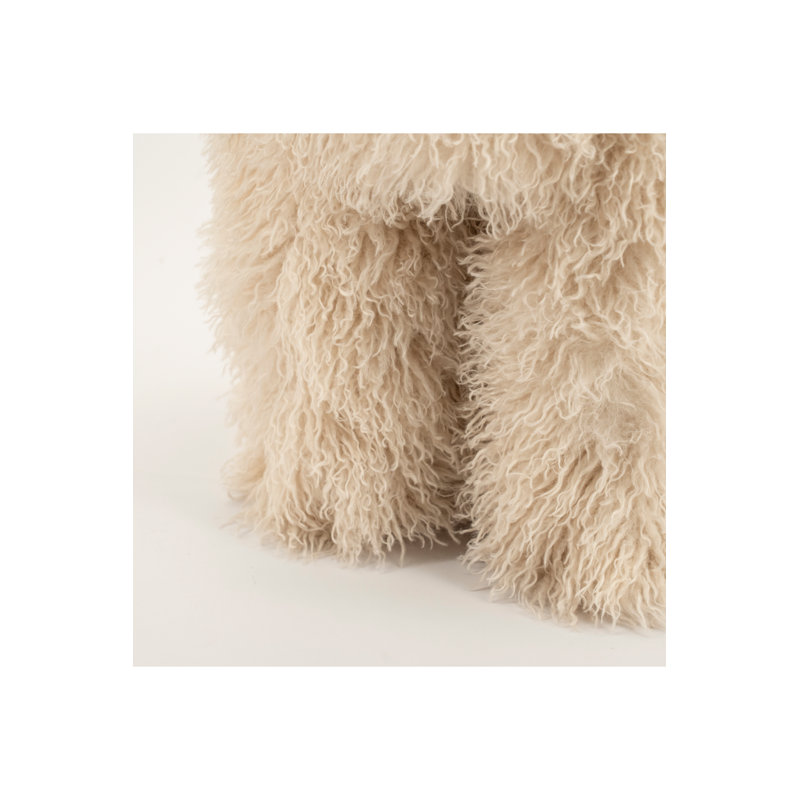 Accent Stool Upholstered Accent Stool, Beige