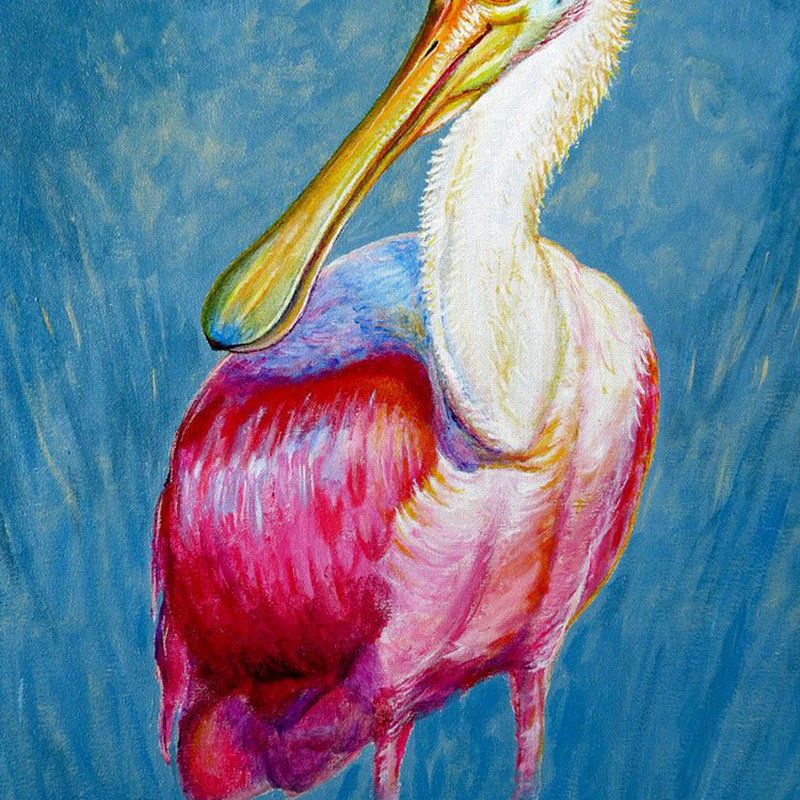  Housse et insert de coussin extérieur carré Spoonbill Portrait, 18" x 18"