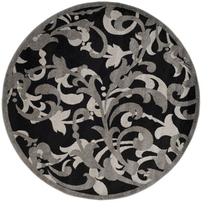 Ammundsen Floral Anthracite/Light Grey Area Rug