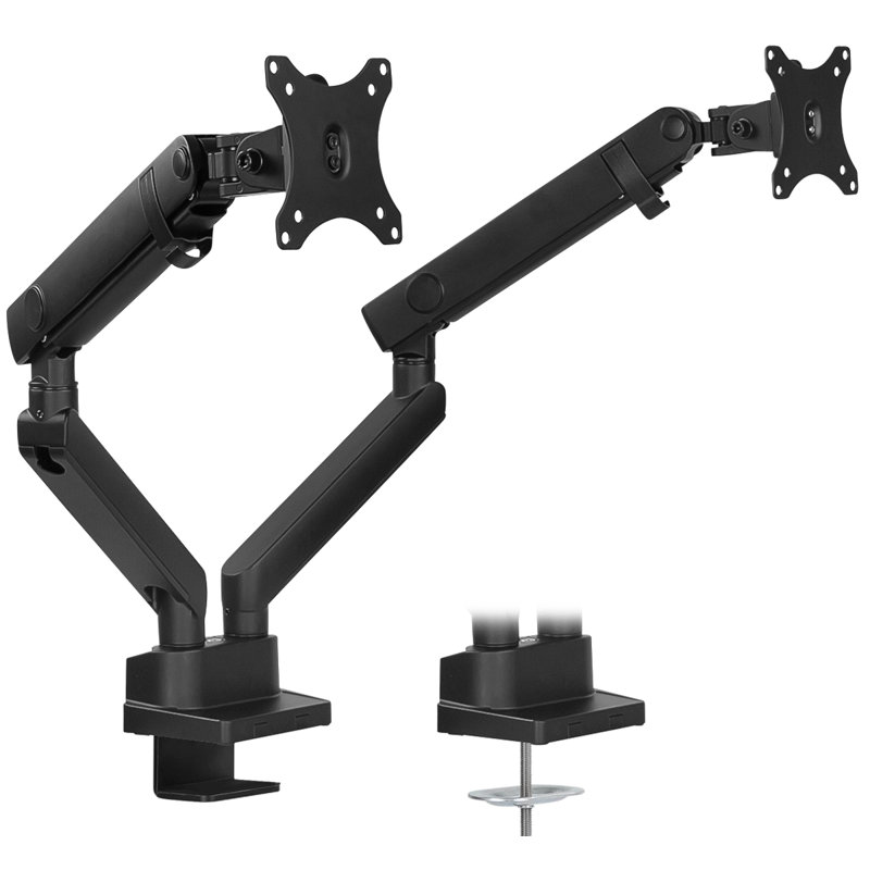 Support de bureau à double bras articulé à hauteur ajustable Mount-It | Pour écrans de 17 à 32 po