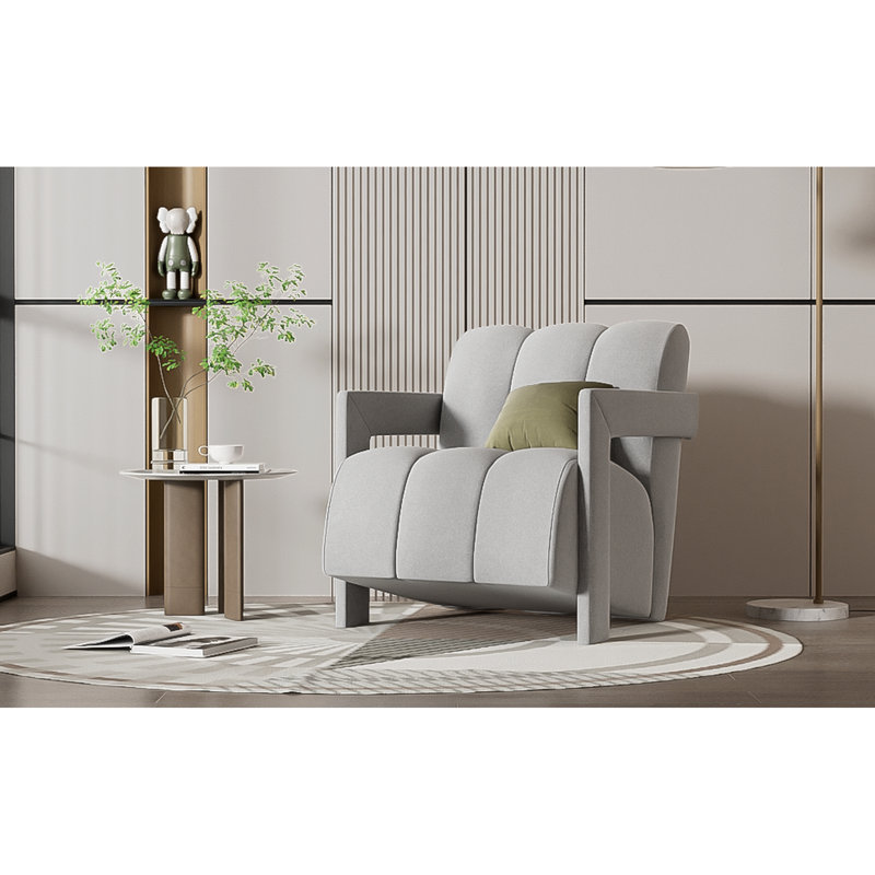 Fauteuil 26,3 po Living - moderne, minimaliste, en forme de L, tissu, capacité de soutien de 228 lb, tissu moderne avec confort et durabilité