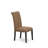 3 Piece Dining Table Set Contains a Round Dining Room Table with Pedestal and 2 Light Sable Linen Fabric Upholstered Chairs, Black-651921149-651921148-597480501