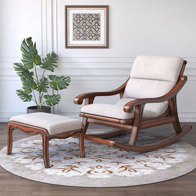 Chaise berçante en bois massif American Style