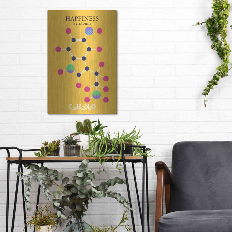 Trinx «Serotonin Molecule 2» par Luxe Portfolio, art mural en métal, H 16 po x l 12 po