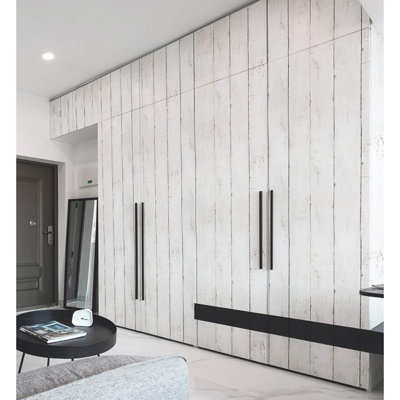 Wood Wallpaper Peel And Stick Wallpaper For Bathroom 118” X17.7”Removable Self-Adhesive Wallpaper Shiplap Contact Paper Vinyl Film