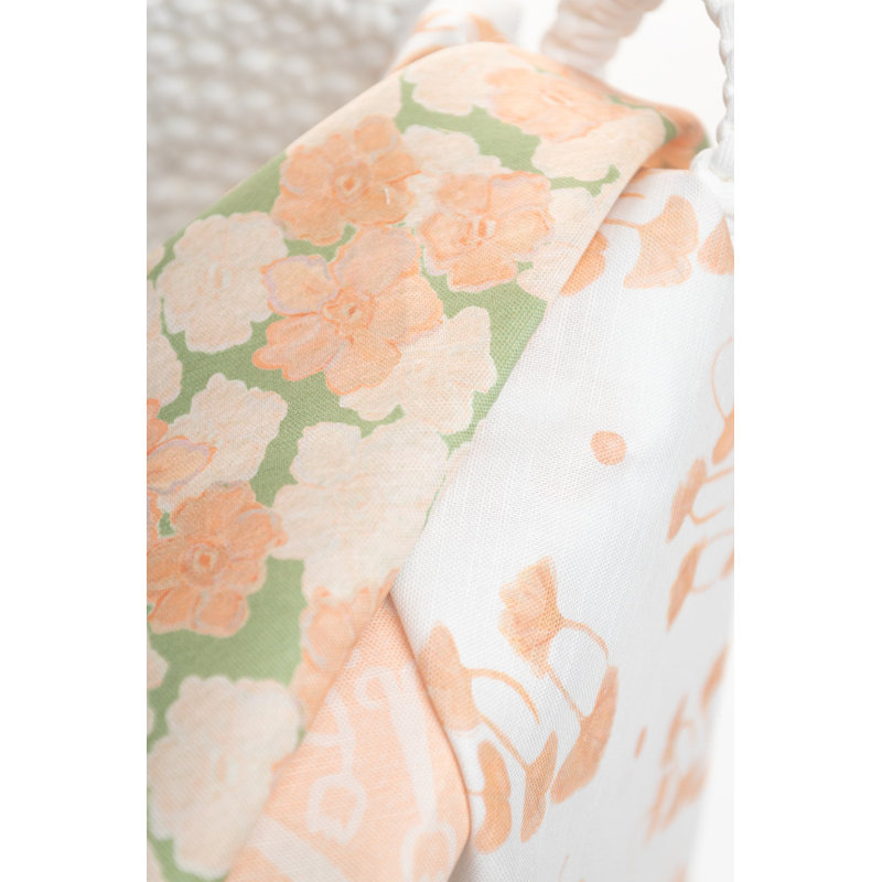 Trois Fleurs Lumbar Pillow Cover & Insert, Olive and Peche Floral