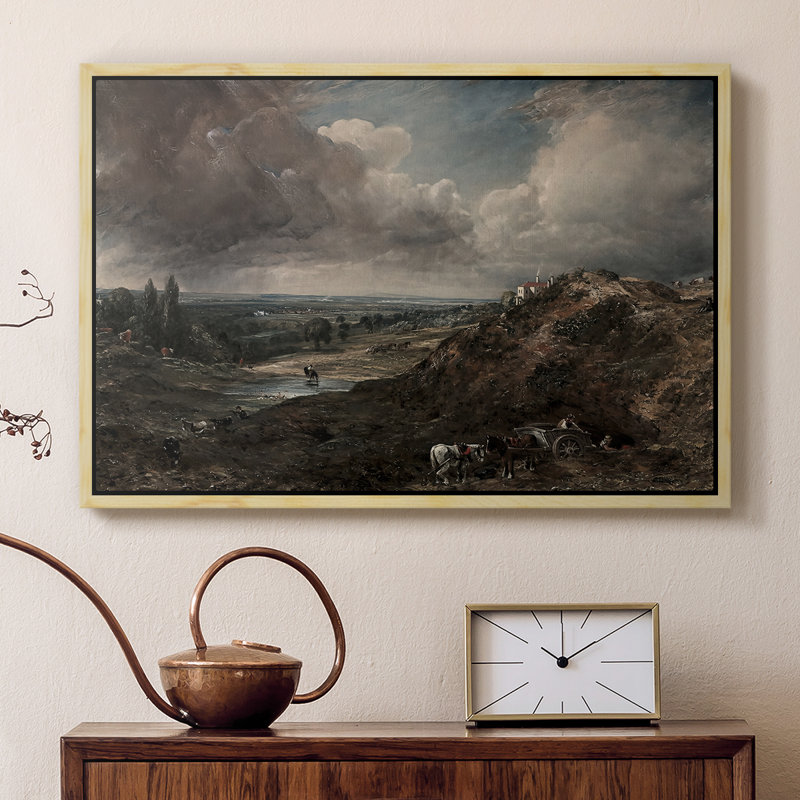 Étang de Branch Hill, Hampstead Heath, v. 1828 - John Constable, toile tendue avec châssis encadrée, 16 x 24, Naturel