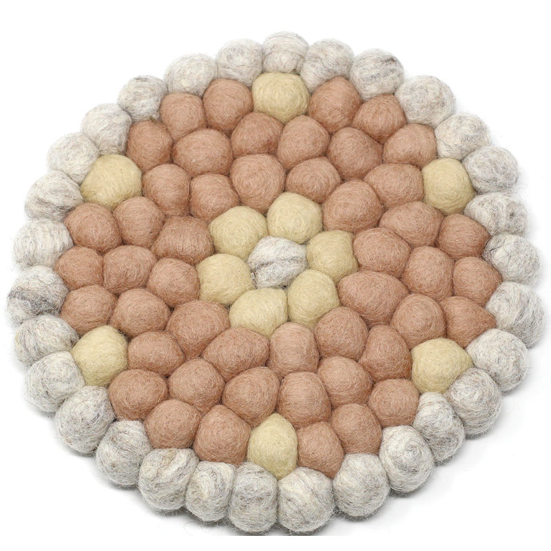 Boule de feutre à main fabriquée, Brun clair