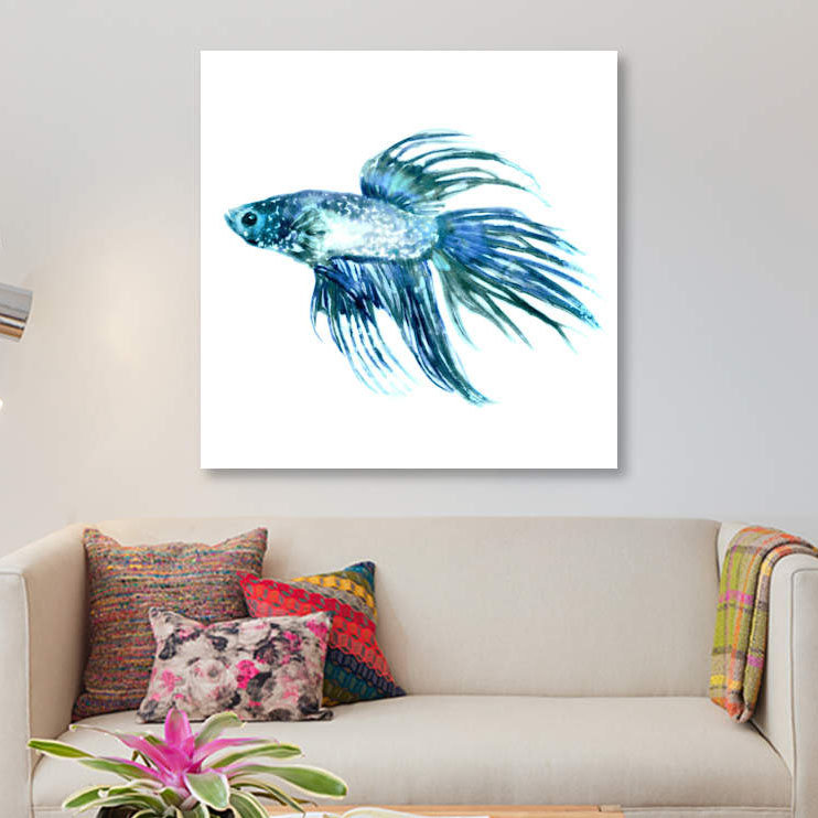 " Fish IV " by Edward Selkirk, 48" H x 48" W x 1.5" D, No Mat, Wrapped Canvas
