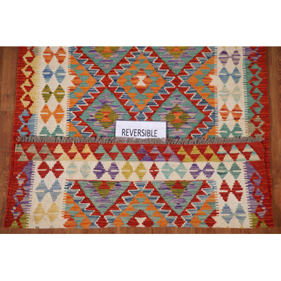 Multolor Kilim Reversible Wool Rug 4x6