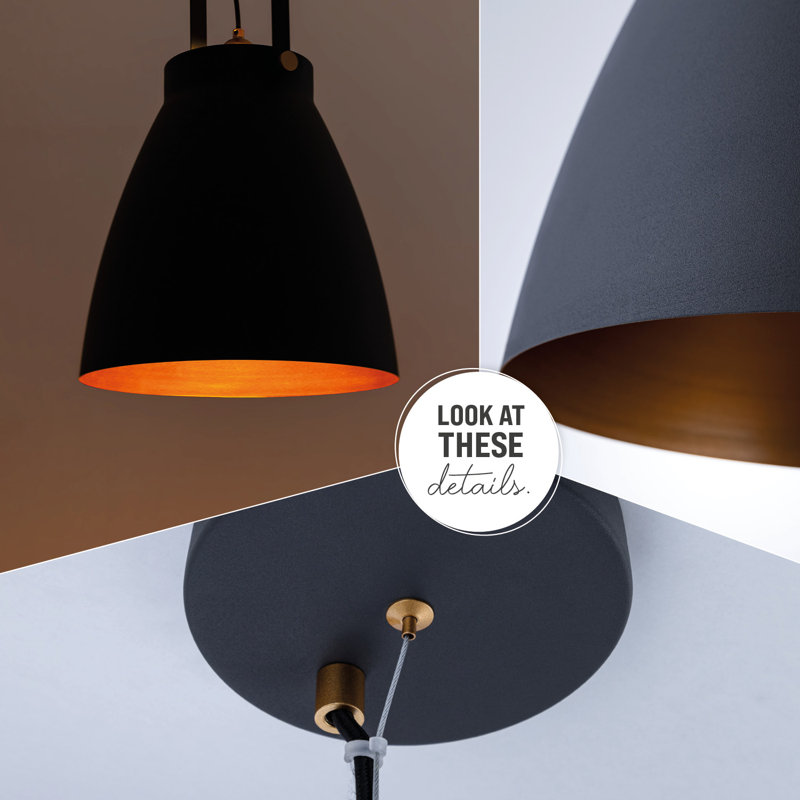 Iliana 1 - Light Single Pendant, Anthracite/Gold