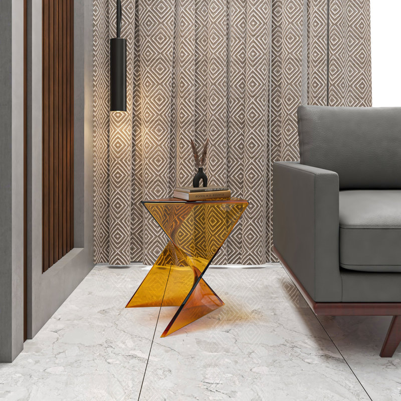 Table d'appoint sculpturale 17 po Leisuremod, Thé transparent, Simple