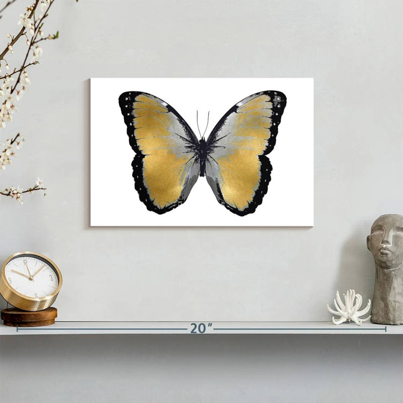Butterfly In Metallic I, 8" H x 12" W