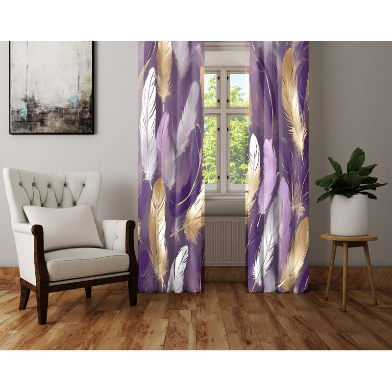 Paire de rideaux semi-transparents en polyester Haritz, L 20 po x L 52 po
