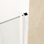 Porte de douche pivotante 28 po x 72 po avec demi-cadre en aluminium brossé nickel, verre trempé de 1/4 po de 6 mm, emballage antichoc, poignée en acier inoxydable tendance pour salle de bain fonctionnelle