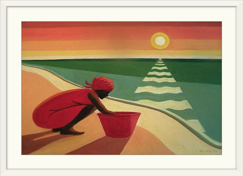 «Driston Evening Calm, 2003» par Tilly Willis, reproduction d'art, H 24 po x l 32 po x P 1 po, Cadre blanc