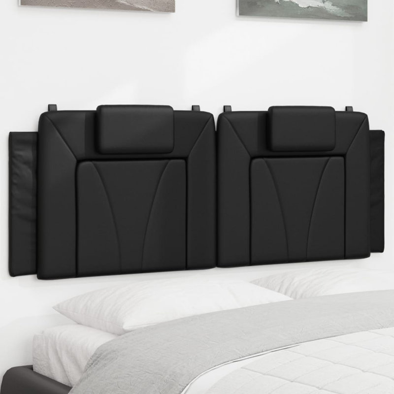vidaXL Headboard Cushion Viana Black 152 cm Faux Leather, Black, Queen