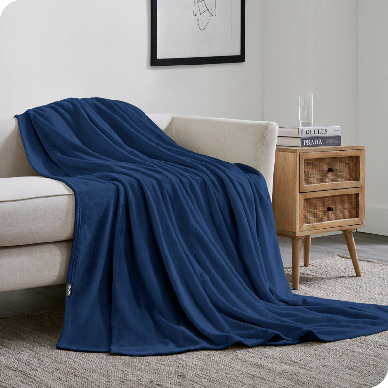 Giant Dark Blue Microplush Fleece Blanket
