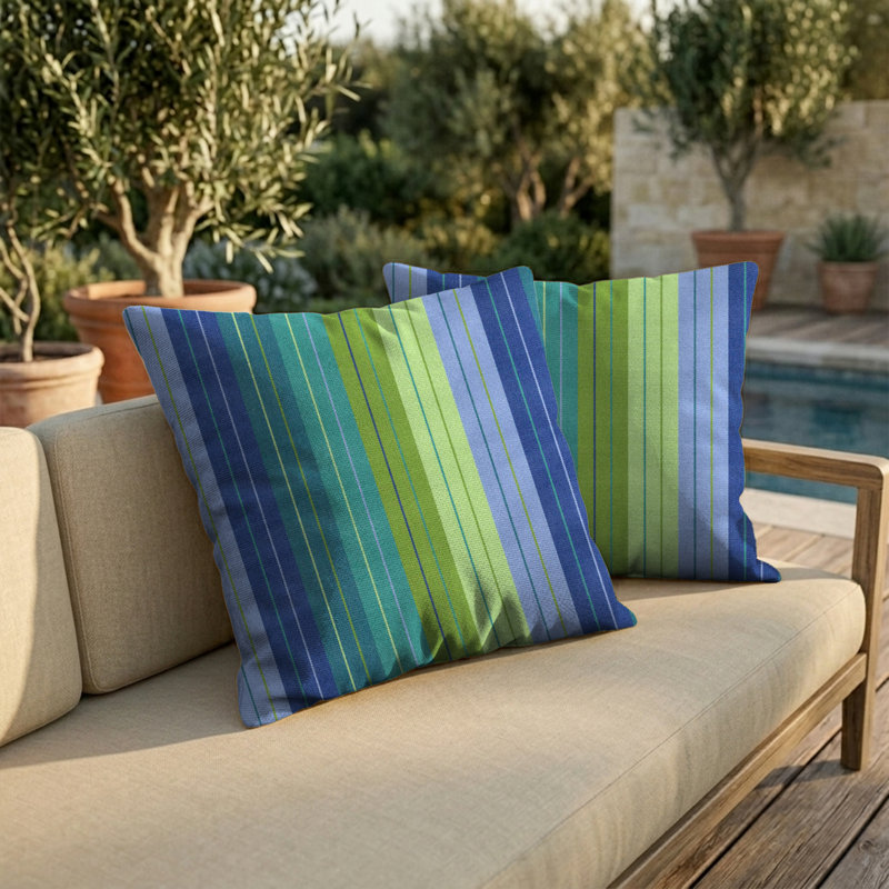 Pack of 2 Sunbrella® Outdoor Throw Pillows, Square Throw Pillows Inserts with Covers, Decorative Couch Pillows, Square 20"