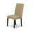 5 Piece Dining Set Includes a Round Dining Room Table with Pedestal and 4 Brown Linen Fabric Upholstered Parson Chairs, Cappuccino-856811711-856811696-909101376
