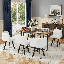 Ensemble de table de salle à manger 60 "en bois avec 6 chaises en cuir PU-833839132-805779644