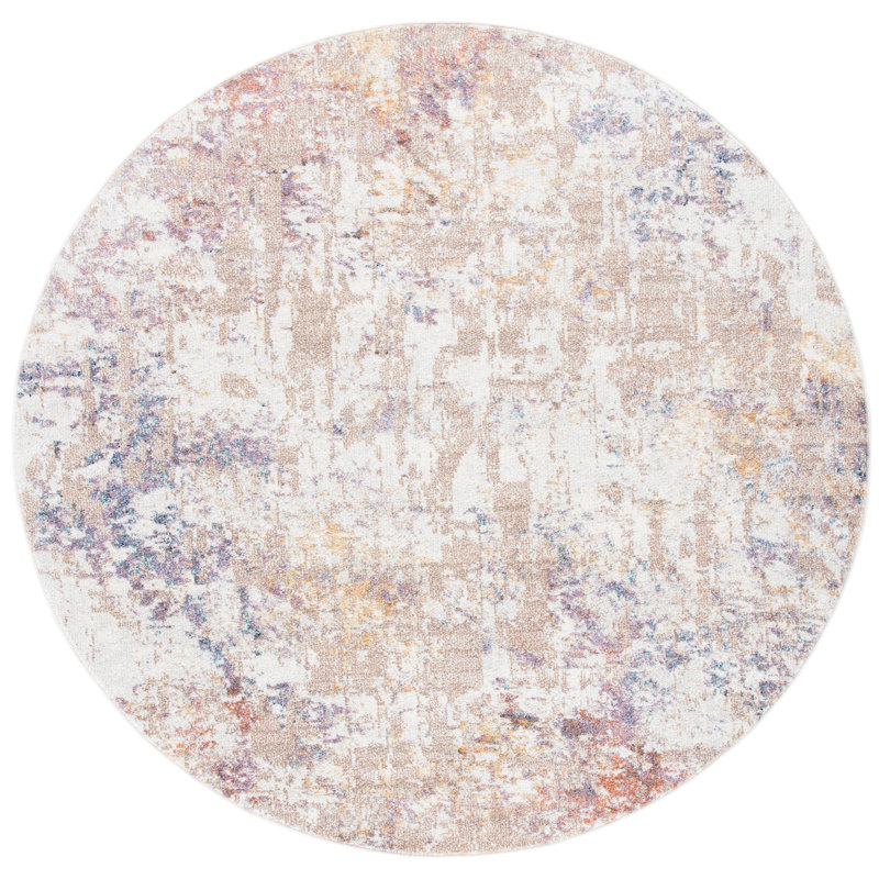 Tapis abstrait Camdyn Performance, Rond 6 pi 7 po