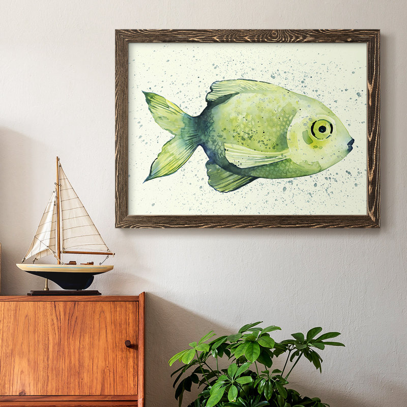 " Speckled Freshwater Fish II ", Walnut Framed, 28" H x 42" W x 1.5" D