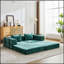 Canapé à compression, canapé-lit à plancher convertible avec structure fixe, causeuse modulaire sans os, aucun assemblage requis, tissu chenille pour le salon et la chambre à coucher-1801246479