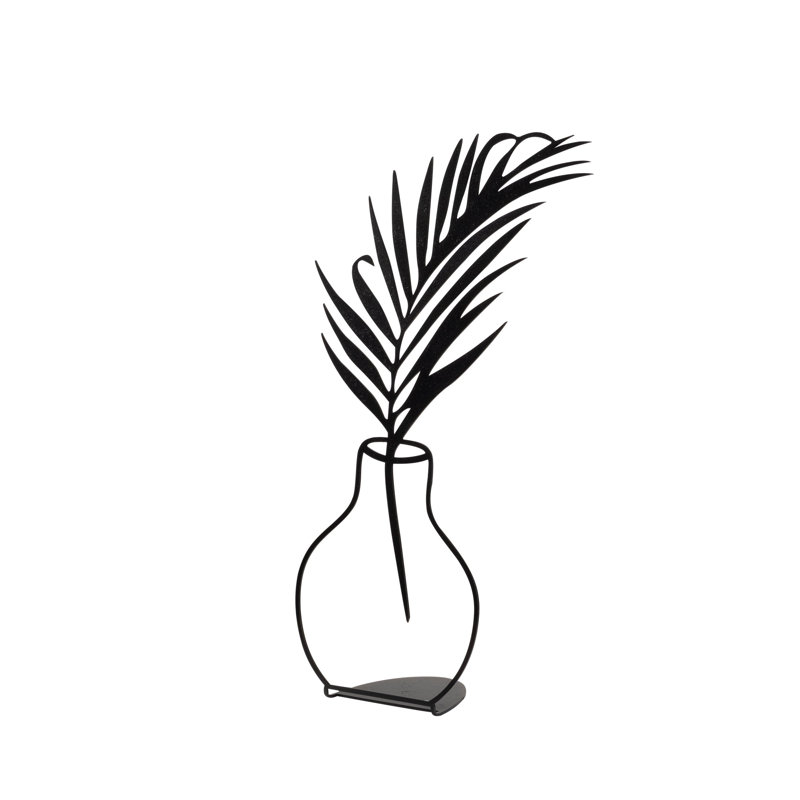 Élégant objet décoratif, métal noir, 7,9 po x 15,4 po | 100% métal durable avec une épaisseur de 0,06 pouce | Parfait pour la décoration intérieure, décoration élégante pour le salon et le bureau, design moderne
